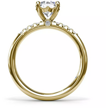 Load image into Gallery viewer, Fana 14K Yellow Gold Quarter Band Diamond Engagement Ring
