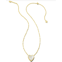 Load image into Gallery viewer, Kendra Scott Gold Heart Pendant in Ivory Mother of Pearl
