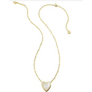 Kendra Scott Gold Heart Pendant in Ivory Mother of Pearl