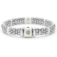 Load image into Gallery viewer, Lagos Sterling Silver White Caviar Ceramic Single Diamond Station Bracelet
