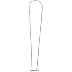 Lagos 18K and Sterling Silver Caviar Lux Diamond X Station Necklace