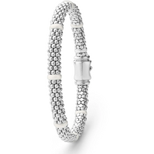 Load image into Gallery viewer, Lagos Sterling Silver Caviar White Ceramic 7 Station Bracelet
