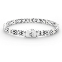 Load image into Gallery viewer, Lagos Sterling Silver Caviar White Ceramic 7 Station Bracelet
