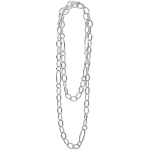 Lagos 20" Sterling Silver Signature Caviar Smooth & Oval Link Necklace