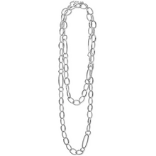 Load image into Gallery viewer, Lagos 34&quot; Sterling Silver Signature Caviar Smooth &amp; Oval Link Necklace
