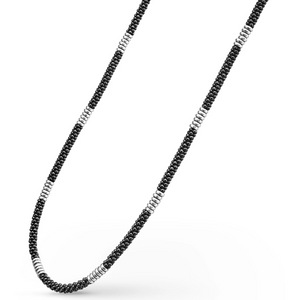 Lagos Black Caviar 16"  Sterling Silver Station Necklace