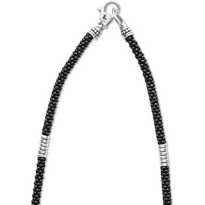 Lagos Black Caviar 16"  Sterling Silver Station Necklace