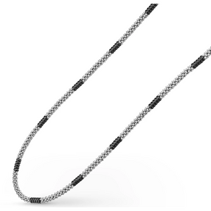 Lagos Sterling Silver 16"  Black Caviar Station Necklace