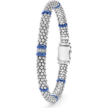 Load image into Gallery viewer, Lagos Sterling Silver &amp; Ultramarine Diamond Station Bracelet
