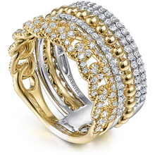 Load image into Gallery viewer, Gabriel 14K White &amp; Yellow Gold Easy Diamond Stackable Ring
