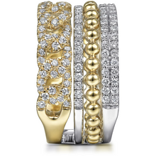 Load image into Gallery viewer, Gabriel 14K White &amp; Yellow Gold Easy Diamond Stackable Ring
