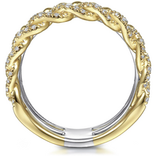 Load image into Gallery viewer, Gabriel 14K White &amp; Yellow Gold Easy Diamond Stackable Ring
