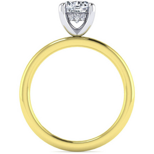 Gabriel " Cari" 14K White-Yellow Gold Solitaire with Hidden Halo Engagement Ring