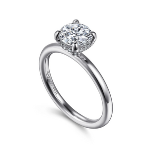 Gabriel "Daniele" 14K White Gold Diamond Basket Solitaire Engagement Ring