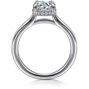 Gabriel "Aldon" 14K White Gold Hidden Halo Solitaire Engagement Ring