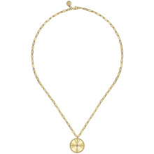 Load image into Gallery viewer, Gabriel 14K Yellow Gold Textured Diamond Medallion Hollow Chain Necklace
