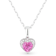 Load image into Gallery viewer, 14K White Gold Heart Gemstone and Diamond Accent Pendant
