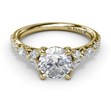 Load image into Gallery viewer, Fana 14K Yellow Gold Vintage Floral Diamond Engagement Ring

