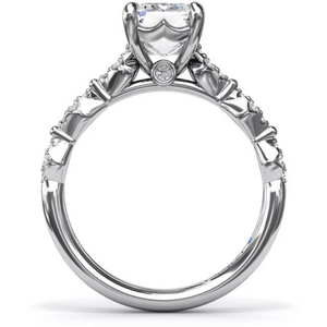 Fana 14K White Gold Modern Vintage Diamond Engagement Ring