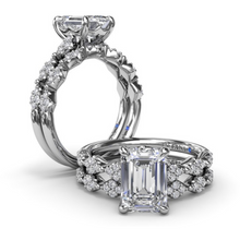 Load image into Gallery viewer, Fana 14K White Gold Modern Vintage Diamond Engagement Ring
