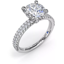 Load image into Gallery viewer, Fana 14K White Gold Double Diamond Row Engagement Ring
