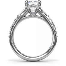 Load image into Gallery viewer, Fana 14K White Gold Baguette &amp; Round Diamond Engagement Ring
