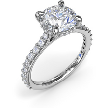 Load image into Gallery viewer, Fana 14K White Gold Diamond Classic Hidden Halo Engagement Ring

