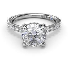 Load image into Gallery viewer, Fana 14K White Gold Diamond Classic Hidden Halo Engagement Ring
