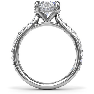 Fana 14K White Gold Diamond Classic Hidden Halo Engagement Ring