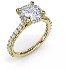 Load image into Gallery viewer, Fana 14K Yellow Gold Diamond Classic Hidden Halo Engagement Ring
