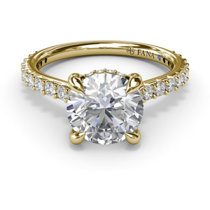 Fana 14K Yellow Gold Diamond Classic Hidden Halo Engagement Ring