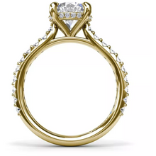 Load image into Gallery viewer, Fana 14K Yellow Gold Diamond Classic Hidden Halo Engagement Ring
