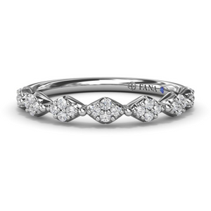 Fana 14K White Gold Modern Vintage Diamond Wedding Ring