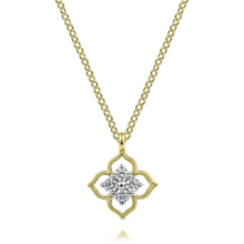 Load image into Gallery viewer, Gabriel 14K Yellow Gold Floral Diamond Necklace
