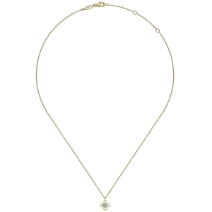 Gabriel 14K Yellow Gold Floral Diamond Necklace