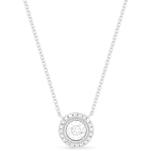 14K White Gold Diamond Illusion Halo Pendant