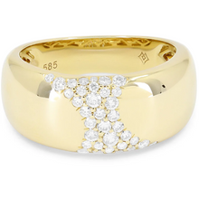 Load image into Gallery viewer, 14K Yellow Gold Diamond Pave Wide Band
