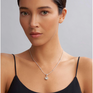 Lagos 18K and Sterling Silver Caviar White Topaz Pendant Necklace
