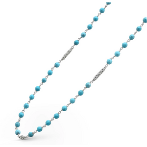 Lagos Sterling Silver Long Turquoise Beaded Necklace