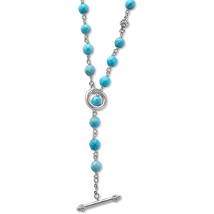 Lagos Sterling Silver Long Turquoise Beaded Necklace