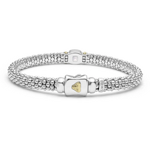 Load image into Gallery viewer, Lagos 18k Gold and Sterling Silver White Topaz Cushion Rope Bracelet
