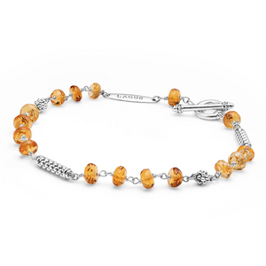 Lagos Sterling Silver Citrine Beaded Bracelet