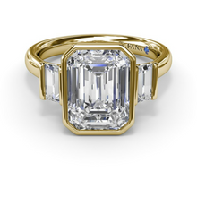 Load image into Gallery viewer, Fana 14K Yellow Gold Bezel Set Diamond Engagement Ring
