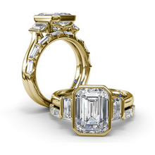 Load image into Gallery viewer, Fana 14K Yellow Gold Bezel Set Diamond Engagement Ring
