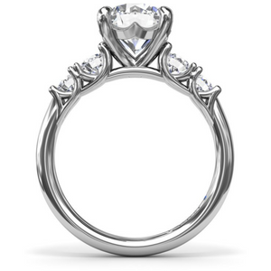 Fana 14K White Gold 5 Stone Diamond Engagement Ring