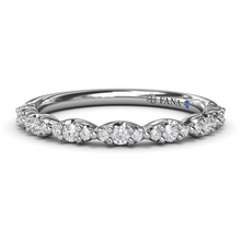 Load image into Gallery viewer, Fana 14K White Gold Petite Pave Marquise Station Diamond Wedding Band
