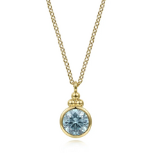 Load image into Gallery viewer, Gabriel 14K Yellow Gold Blue Topaz Bujukan Necklace
