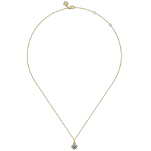 Load image into Gallery viewer, Gabriel 14K Yellow Gold Blue Topaz Bujukan Necklace
