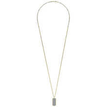 Load image into Gallery viewer, Gabriel 14K Yellow Gold Pave Diamond Dog Tag Bujukan Necklace
