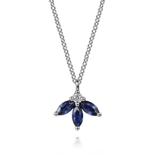 Load image into Gallery viewer, Gabriel 14K White Gold Lusso Diamond &amp; Sapphire Necklace
